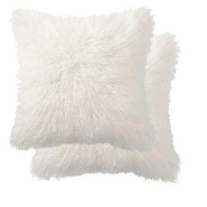 Luxe Belton Faux Fur Pillow | 2-Pack | 18"x18" - 1 of 4