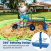 Costway Kids Ride on Sand Digger with Wheels Metal Sandbox Toy Digger with 360°Rotatable Seat for Boys Girls 3+ Years Old Blue - 4 of 4