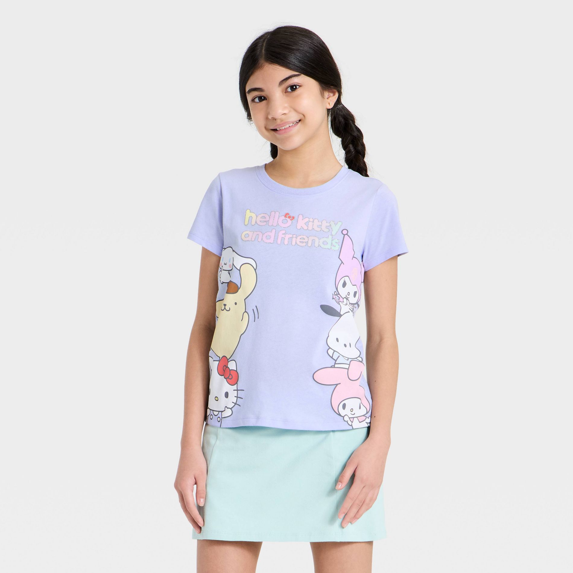 Girls' Sanrio Hello Kitty & Friends Short Sleeve Graphic T-Shirt - Purple