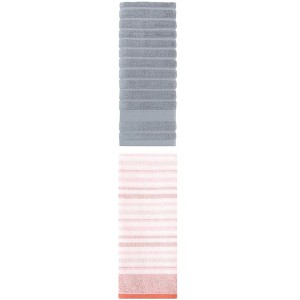 REGALWOVEN Striped Pattern Decorative Cotton Bathroom Hand Towels 14" x 30"/13" x 27" 2 Pcs - 1 of 4