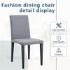 Set of 4 Dining Chair Dinner Chair Armless Chairs with Padded Seat, Black/Light Gray - Modernluxe - 4 of 4