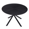 Racxily MDF Coffee Table - 47.25'' Round MDF Coffee Table, Metal Cross Legs, Leisure Tea Table, Dining/Living Room, 2-4 Persons, BLACK - 4 of 4
