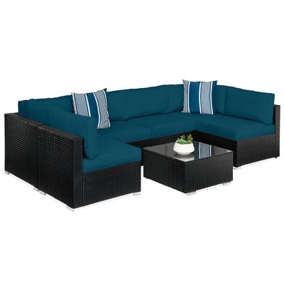 Best Choice Products 7-Piece Outdoor Modular Patio Conversation Furniture, Wicker Sectional Set