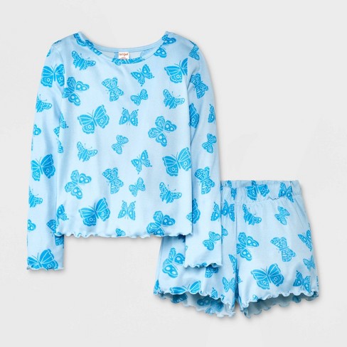 Girls' 2pc Long Sleeve Sweater Knit Pajama Set - Cat & Jack™ Blue XS