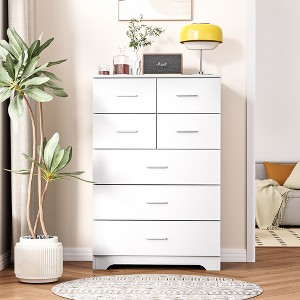 TinyHomie Wooden 7-Drawer Storage Cabinet with Built-In Outlet Durable Organizer for Bedroom, Living Room, and Office - 1 of 4