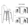 Lyngins Set of 2/4 Industrial Metal Bar Stools,Counter Chairs with Bucket Back,Stools for Kitchen Counter,Living Room - 3 of 4