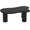 TiramisuBest Easy Assembly 2pc Nesting Coffee Table Set - Cream Cloud,Irregular (39.3"x13.7") & Round (15.7") Tables, Thick Legs, Living Room, White - 2 of 4