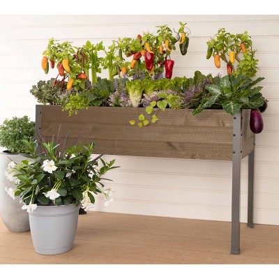 CedarCraft Elevated Spruce Planter with Steel Legs, 21" x 47" x 30"