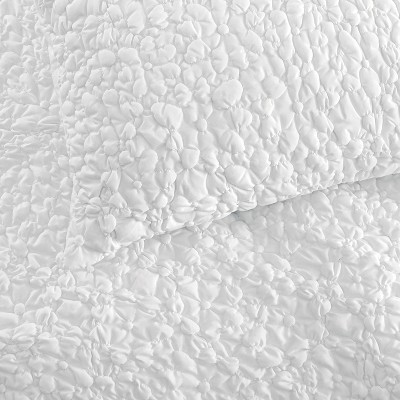 White Floral Bubble 26" x 26" Euro Sham Set