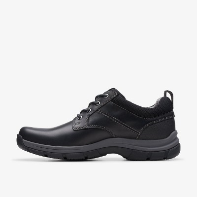 Clarks Mens Walpath Low Black Leather Shoes 10.5 Medium — фото 2