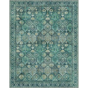 Abynow Diamond Distressed Persian Style Washable Indoor Rug - 1 of 4