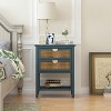 VYNXARIA Natural Rattan - Adorned Green 2 - Drawer End Table: Ideal for Bedroom, Living Room & Study - 3 of 4