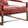 Acme Furniture 29" Quinto Accent Chair Antique Red Top Grain Leather/Stainless Steel: No Assembly, 60 Day Warranty - 4 of 4