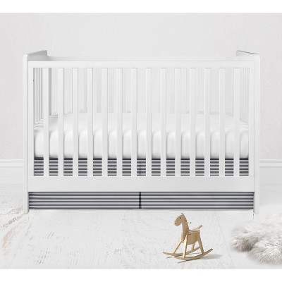 Bacati - Pin Stripes White/Gray Crib/Toddler Bed Skirt