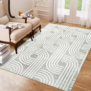 Area Rug, Anti Slip, Washable Area Rug, Pet Friendly, Faux Cashmere Modern Carpet for Living Room Bedroom - 1 of 4