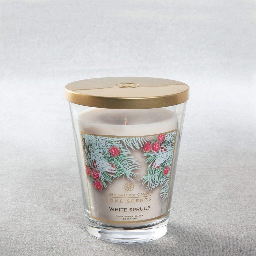 Home Scents 11.5oz Glass Jar White Spruce Candle .