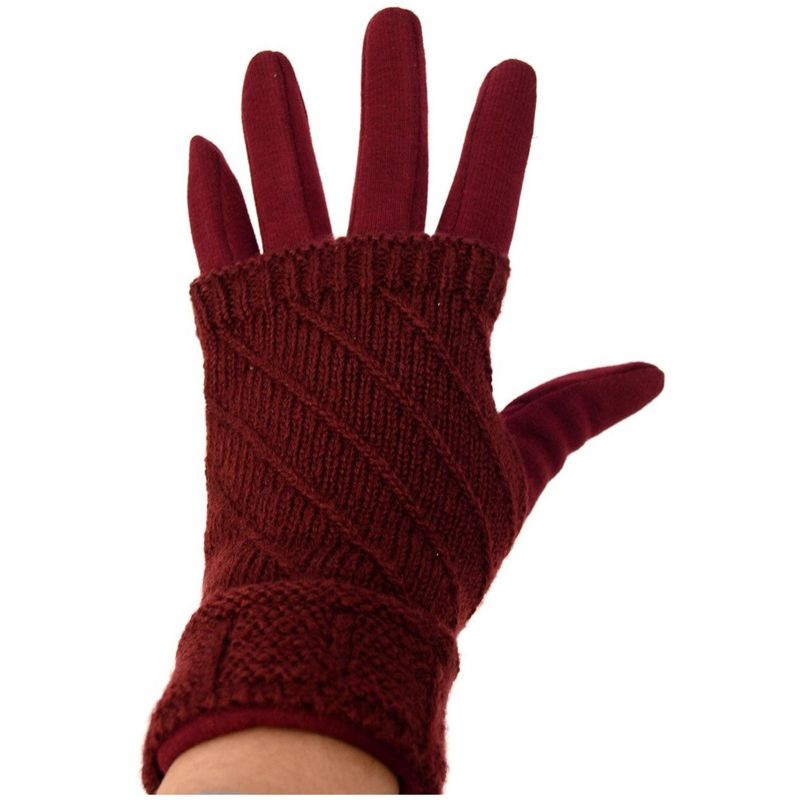 Women's Double Layer Knitted Touch Screen Winter Gloves, 2 of 6