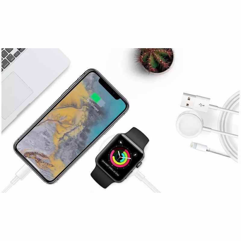 Link Magnetic Charger 2 in 1 USB Cable For Apple Watch iWatch & iPhone/iPad - Great For Home, Work & Travelling, 2 of 6