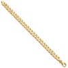 Black Bow Jewelry Men's 14k Yellow Gold, 7mm Fancy Square Curb Chain Bracelet - 7 Inch - 2 of 4