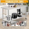 60X24x35 Inch Stainless Steel Work Table with Double Shelf, Heavy Duty Prep Station for Kitchen Restaurant or Garage Storage - 4 of 4