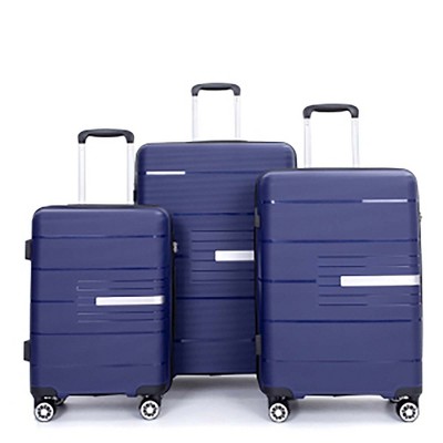 Polypropylene (PP) 3 Piece Luggage Set Pp Lightweight Suitcase Set With Tsa Lock & Expanable Spinner Wheels 20inch+24inch+28inch
