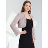 Allegra K Women's Cropped Open Front Collarless Long Sleeve Faux Fur Jacket - 3 of 4