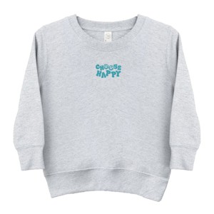 The Juniper Shop Embroidered Choose Happy Smiley Face Toddler Sweatshirt - 1 of 4