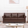 NicBex 3 Seater Sofa Couch with Extra Deep Seat Modern Upholstered PU Leather Couch with Wood Legs for Living Room - 2 of 4