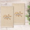Linum Home Textiles BEACH LIFE - Embroidered Luxury 100% Turkish Cotton Hand Towels (Set of 2) - 2 of 3