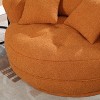 Sapphtopaz Modern Chenille Bean Bag Single Sofa with Backrests&3 Pillows,Comfy Cloud Couch for Adults,Circular Bean Bag for Living Room,Bedroom - 3 of 4