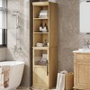 70 Inch Tall Narrow Storage Cabinet with Open Shelves for Small Spaces, Bathroom, Laundry Room Corner - 2 of 4