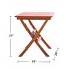 AZL1 Life Concept Folding Table Square Slatted Top Eucalyptus Weather UV Resistant Easy Assemble Easily Fold for Patio, Red, 35"*26"*5" - 4 of 4