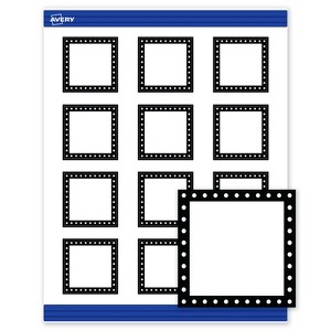Avery Printable Square Cards, Black and White Polka Dots, 2" x 2", Matte White Square Cards, Laser/Inkjet, 120ct, Great for Business Cards - 1 of 4