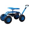 VYNXARIA Blue/Red/Green Garden Scooter - Rolling Cart Seat with 360 Swivel and Tool Tray - 2 of 4