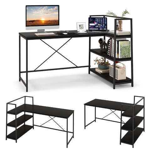 59 Inch Large Home Office Computer Desk with Hutch Big Storage