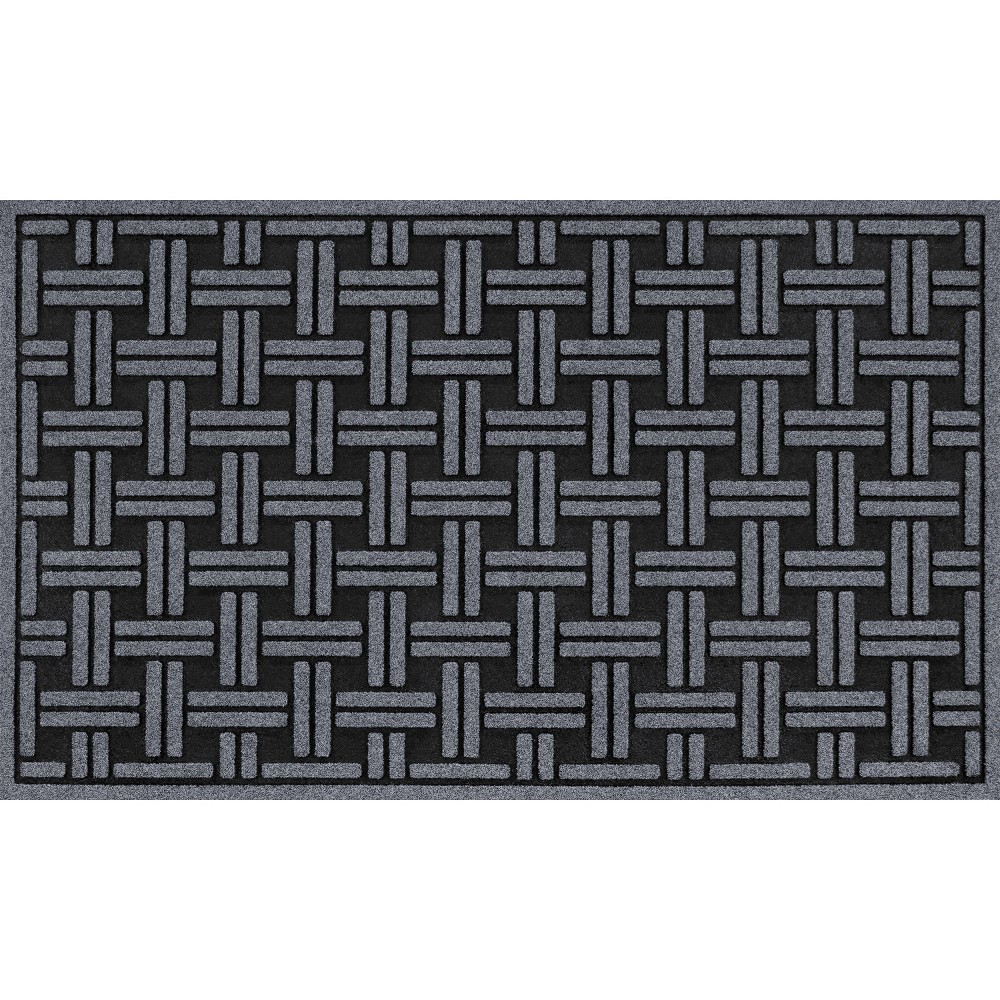 Photos - Doormat Apache Mills 1'6"x2'6" Woven Rubber All Seasons Scraper Rug Black  