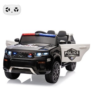COZONY 12V Kids Ride-On Police Car, Battery-Powered Electric Vehicle with Remote, Flashing Lights & Music - 1 of 4