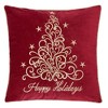 TopComfy Support Pillow Happy Holidays Embroidered Velvet Throw Pillow for Christmas Decor, Red, 17"*17"*10" - 4 of 4