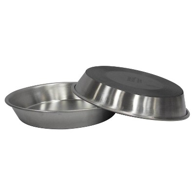 silver dog bowl