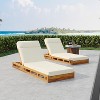 Christopher Knight Home Moreno Outdoor Acacia Wood Adjustable Chaise Lounge with Water-Resistant Cushion (Set of 2) - 2 of 4