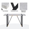 5-Piece Dining Table Set Dining Set with Rectangular Faux Marble Dining Table and 4 PU Upholstered Chairs, Easy Assembly, Gray+Black-ModernLuxe - 4 of 4