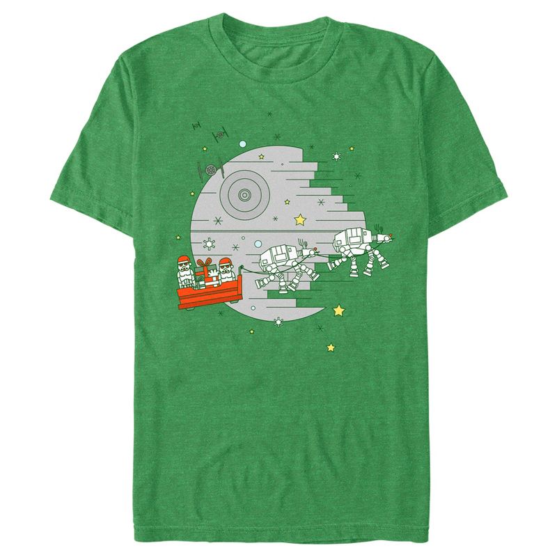 Men's Star Wars Christmas Death Star Scene T-Shirt, 1 of 4