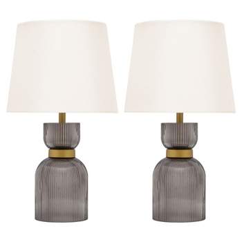 Set of 2 15.25" Kaia Cylinder Base Table Lamps - River of Goods