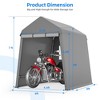 6x8 Ft Outdoor Portable Storage Shelter Shed,Carport Storage Shed with Roll-Up Zipper Doo for Motorcycle Waterproof and Uv Resistant Anti-Snow,Gray - 4 of 4
