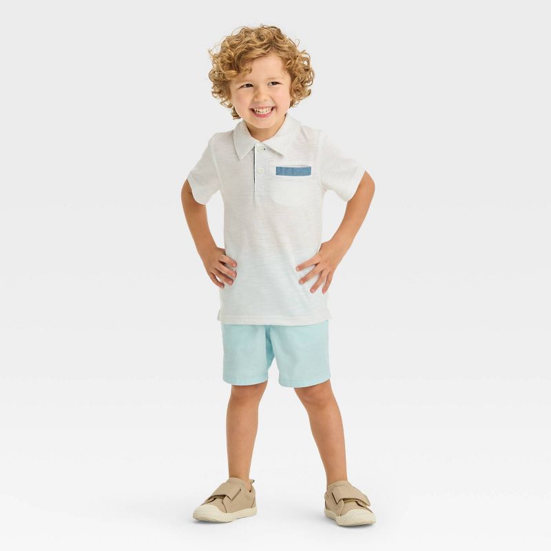 Toddler Boys' Short Sleeve Jersey Knit Polo Shirt - Cat & Jack™, 4 of 7