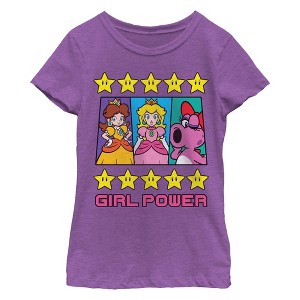 Girl's Nintendo Princess Peach Girl Power T-Shirt - 1 of 4