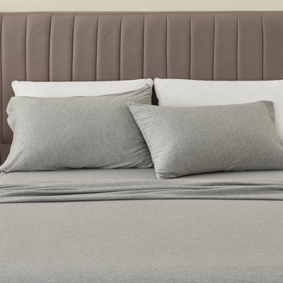 Jersey Sheets Queen [4-Piece, Dark Gray] Cotton Bed Sheets - Extra Soft  Cotton Sheet Set, Cozy T-Shirt All Season Heather Sheets - Deep Pocket  Fitted Sheet, Flat Sheet, Pillow Cases 