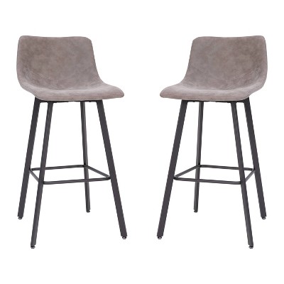 Taylor & Logan Set of 2 Brandy Bucket Seat Barstools
