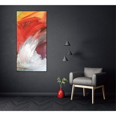 Whiteline Modern Living Flame 48"x24" Canvas Wall Art, Black PS Frame