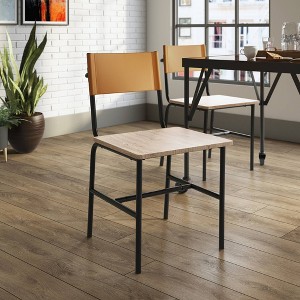 2pk Boulevard Café Dining Chairs Metal and Faux Leather - Sauder - 1 of 4